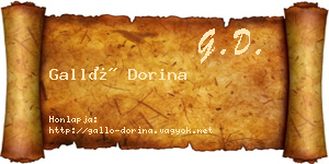 Galló Dorina névjegykártya